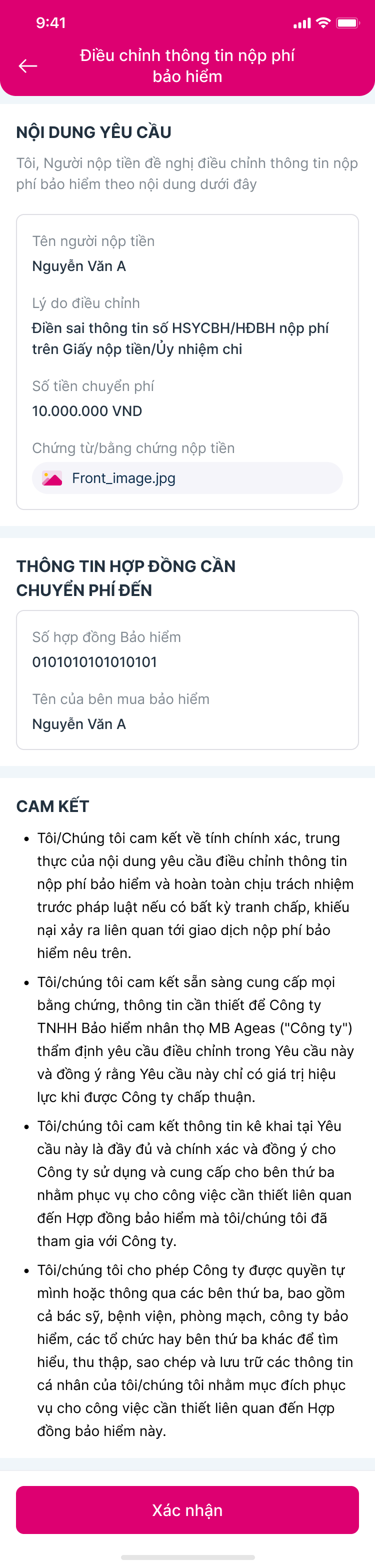 Xem trước yêu cầu