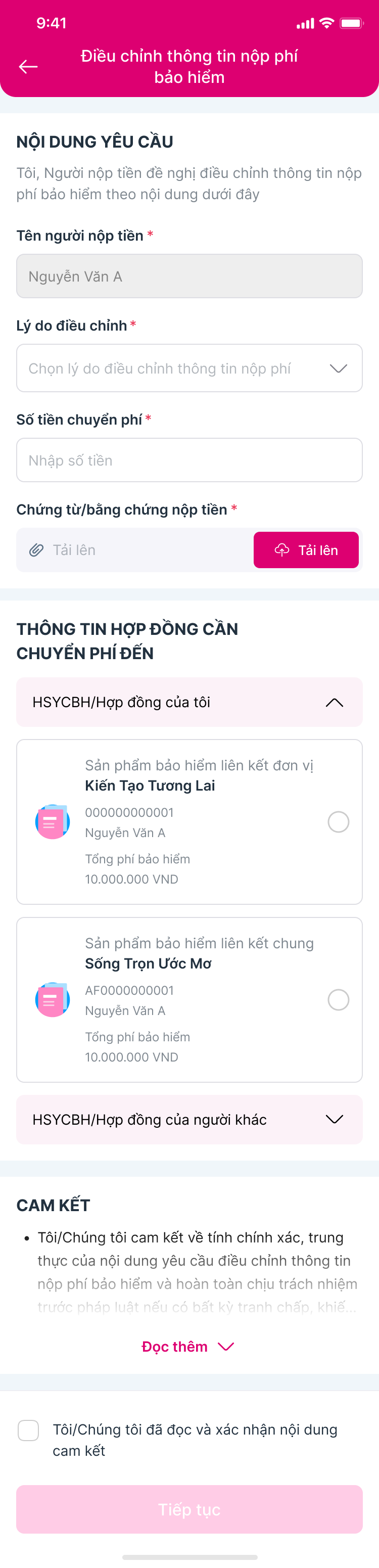 Nội dung yêu cầu
